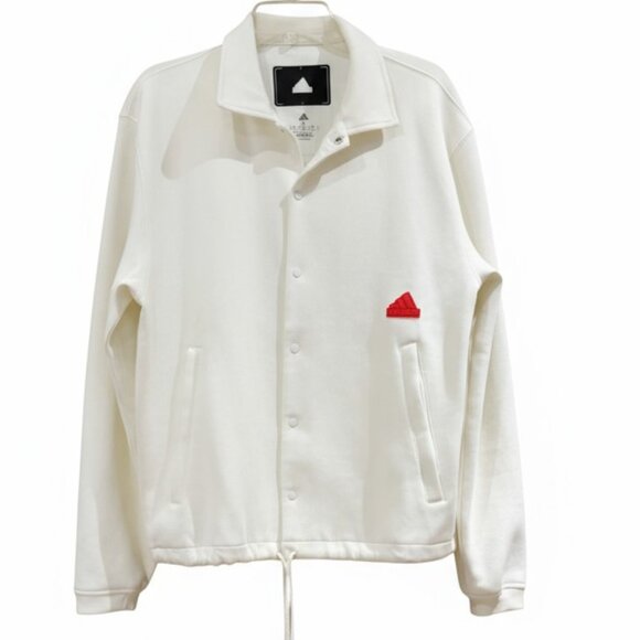 ADIDAS Men's Button Up Coach Jacket Off-White Size Smal1 - Picture 1 of 13